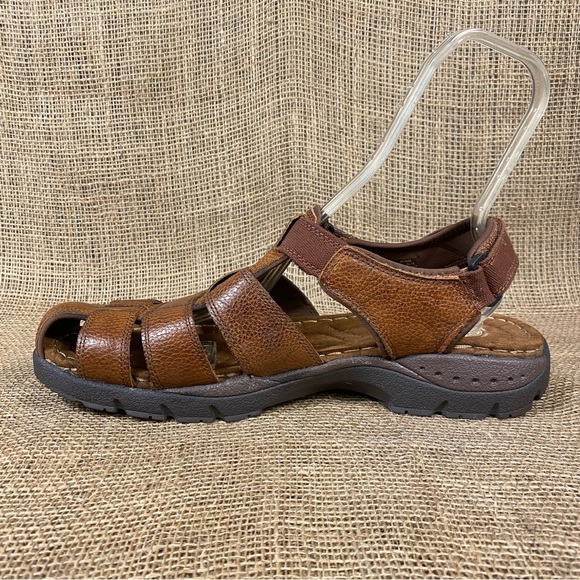 EARTH sandal brown Fisherman leather sprit Walking GelronSize 15 - Picture 4 of 9